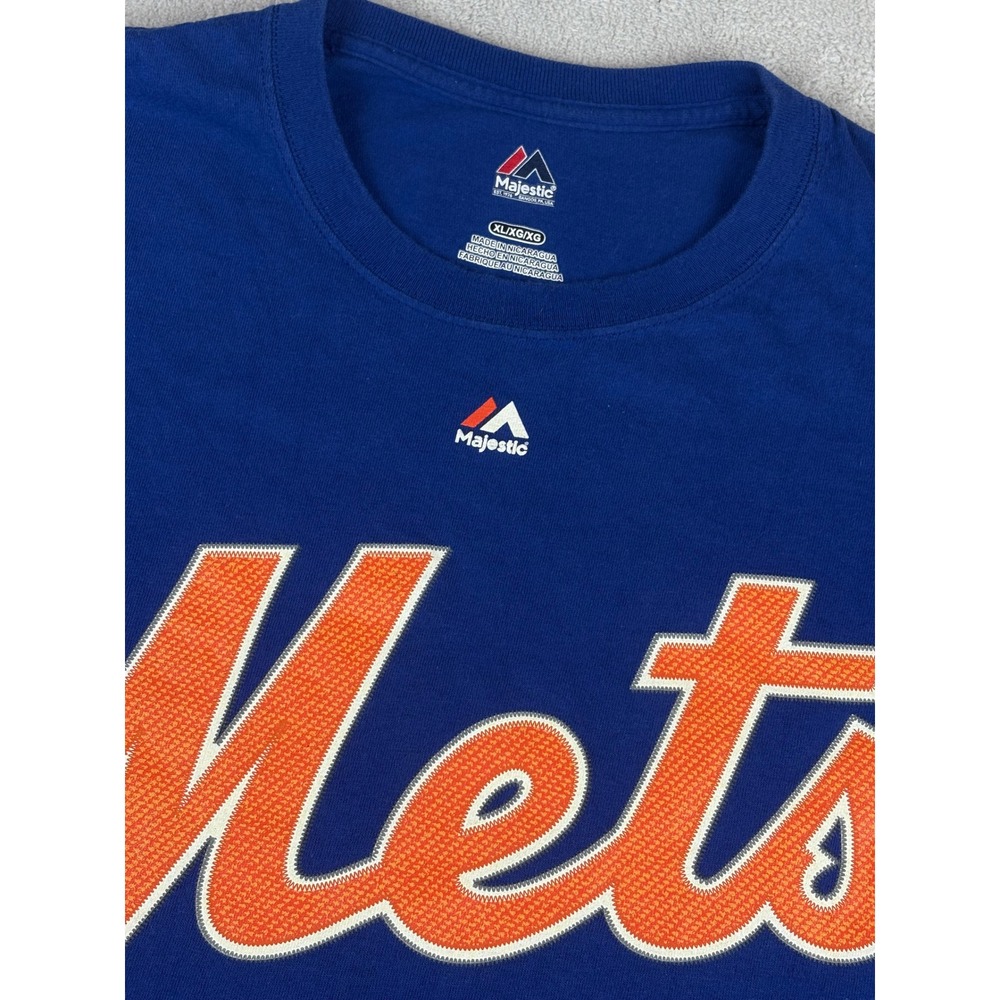 New York Mets Rosario #1 T-Shirt‎ Mens XL MLB Baseball Blue (SMALL HOLE)